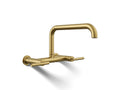 KOHLER K-7549-4-2MB Purist Two-Hole Wall-Mount Bridge Kitchen Sink Faucet - Vibrant Brushed Moderne Brass