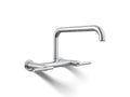 KOHLER K-7549-4-CP Purist Two-Hole Wall-Mount Bridge Kitchen Sink Faucet - Polished Chrome