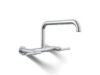 KOHLER K-7549-4-CP Purist Two-Hole Wall-Mount Bridge Kitchen Sink Faucet - Polished Chrome