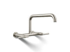 KOHLER K-7549-4-SN Purist Two-Hole Wall-Mount Bridge Kitchen Sink Faucet - Vibrant Polished Nickel