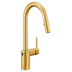MOEN 7565EWBG Align Motionsense Wave One-Handle Pulldown Touchless Kitchen Faucet - Brushed Gold