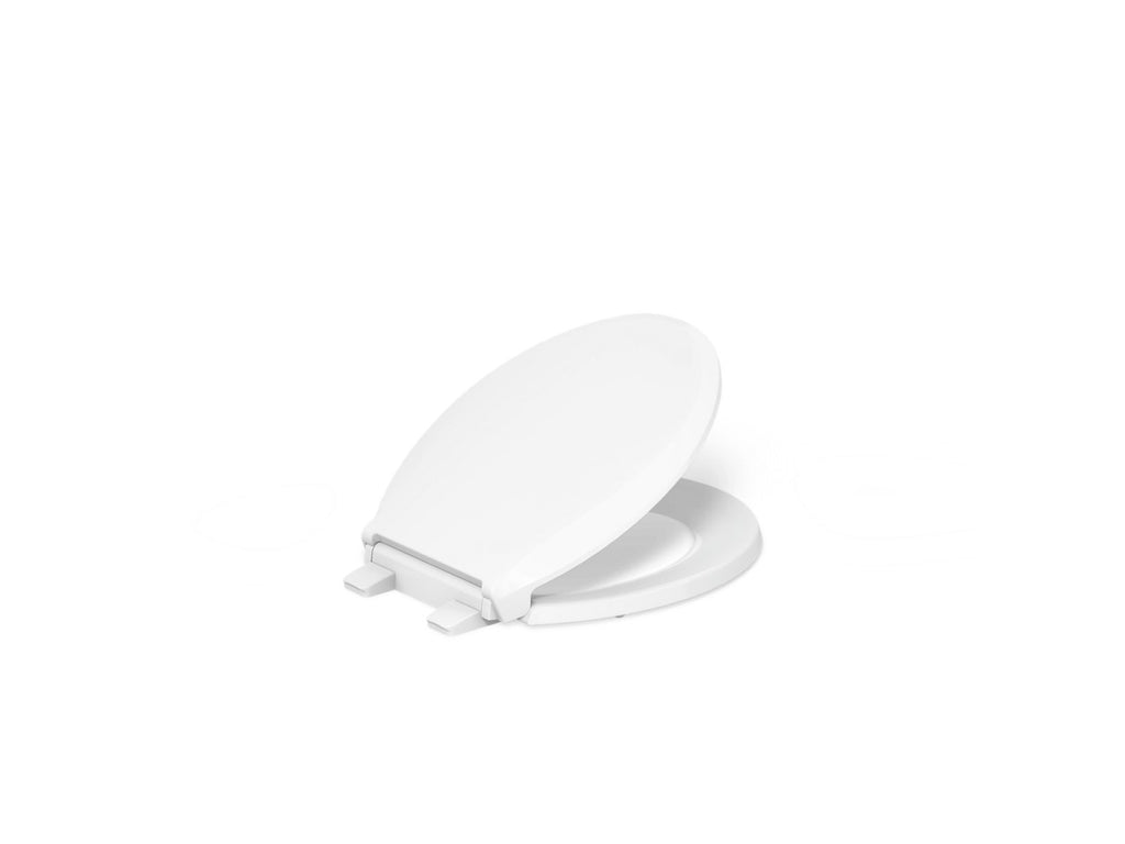 KOHLER K-75758-RL-0 Cachet Nightlight Readylatch Quiet-Close Round-Front Toilet Seat - White