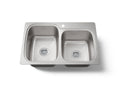 KOHLER K-75791-1-NA Verse 33" Top-/Undermount Double-Bowl Kitchen Sink - Stainless Steel
