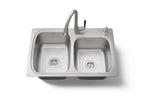 KOHLER K-75791-2PC-NA All-In-One 33" Top-/Undermount Double-Bowl Kitchen Sink - Stainless Steel