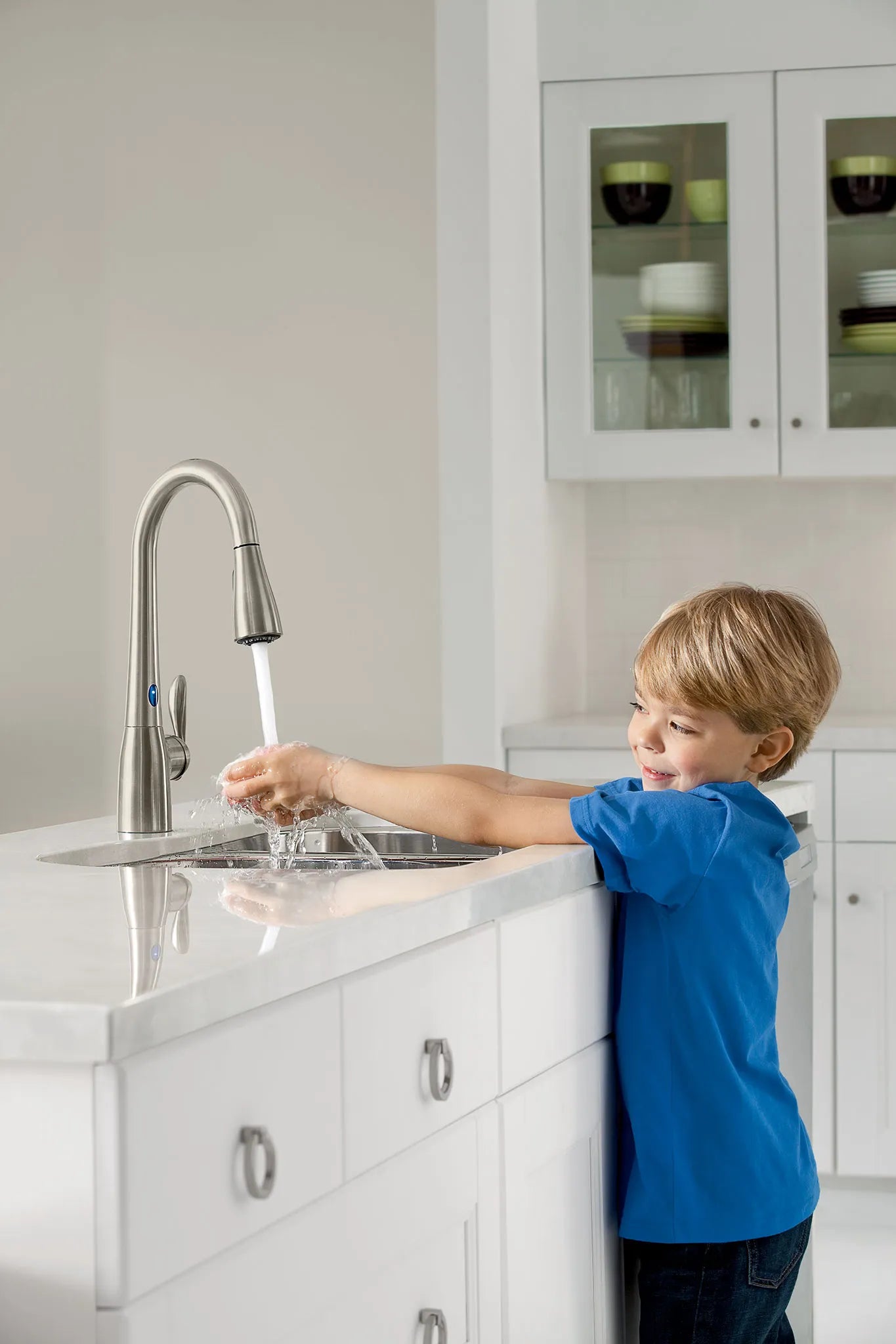 MOEN 7594ESRS Arbor Chrome One-Handle High Arc Pulldown Kitchen Faucet - Spot Resist Stainless
