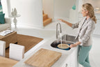 MOEN 7594ESRS Arbor Chrome One-Handle High Arc Pulldown Kitchen Faucet - Spot Resist Stainless