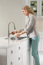 MOEN 7594ESRS Arbor Chrome One-Handle High Arc Pulldown Kitchen Faucet - Spot Resist Stainless