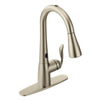 MOEN 7594ESRS Arbor Chrome One-Handle High Arc Pulldown Kitchen Faucet - Spot Resist Stainless