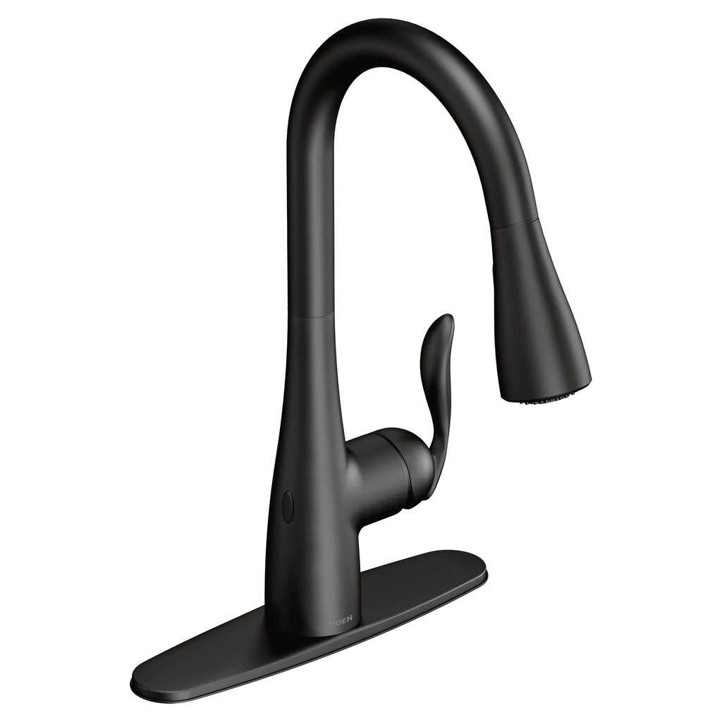 MOEN 7594EWBL Arbor Motionsense Wave One-Handle Pulldown Touchless Kitchen Faucet - Matte Black
