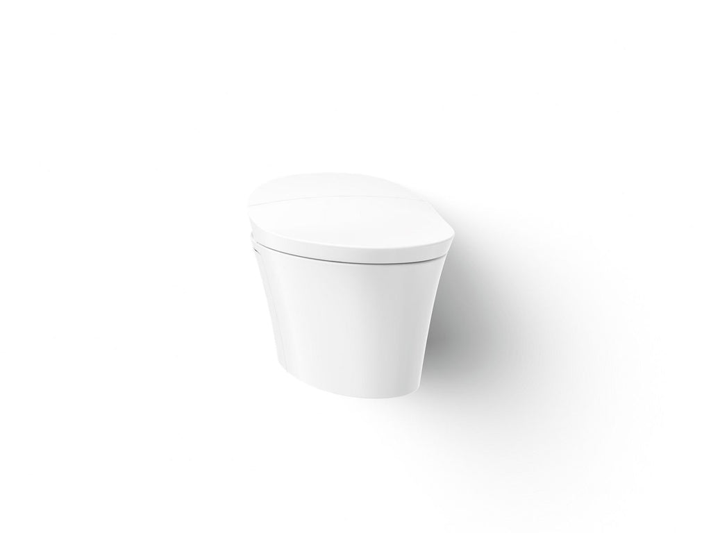 KOHLER K-76395-0 Veil Wall-Hung Compact Elongated Smart Toilet Bowl, Dual-Flush - White