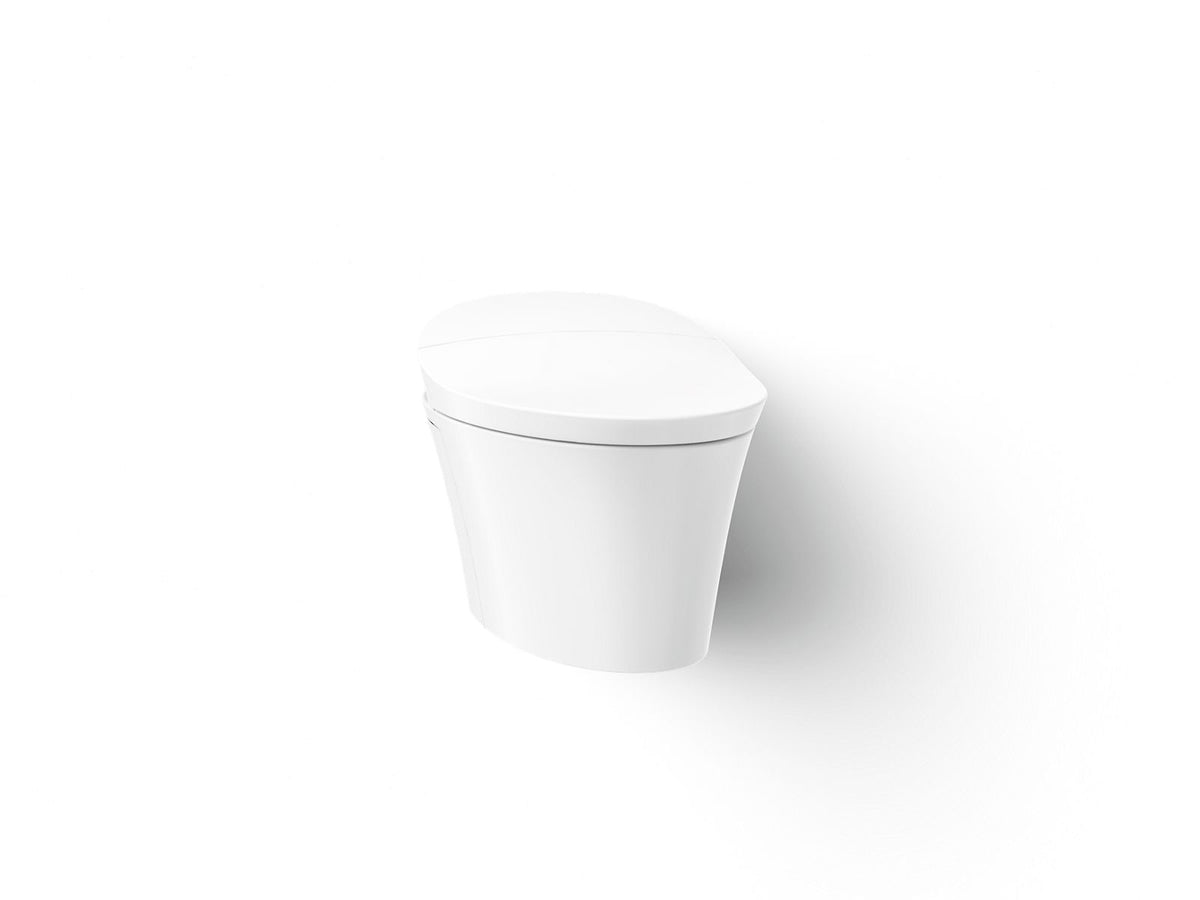KOHLER K-76395-0 Veil Wall-Hung Compact Elongated Smart Toilet Bowl, Dual-Flush - White