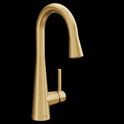 MOEN 7664BG Sleek  One-Handle Pulldown Bar Faucet In Brushed Gold