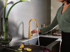 MOEN 7664BG Sleek One-Handle Pulldown Bar Faucet - Brushed Gold