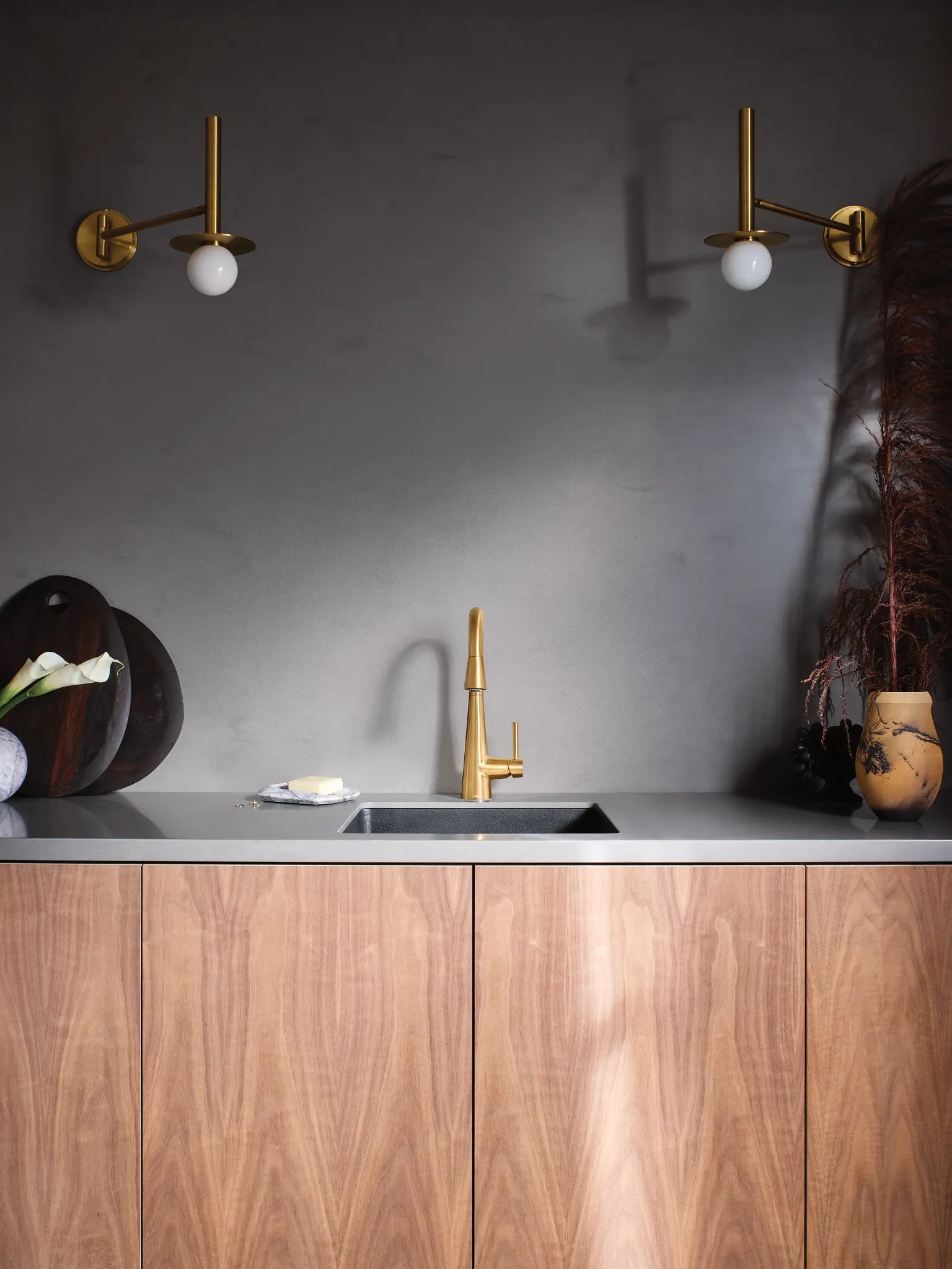 MOEN 7664BG Sleek One-Handle Pulldown Bar Faucet - Brushed Gold