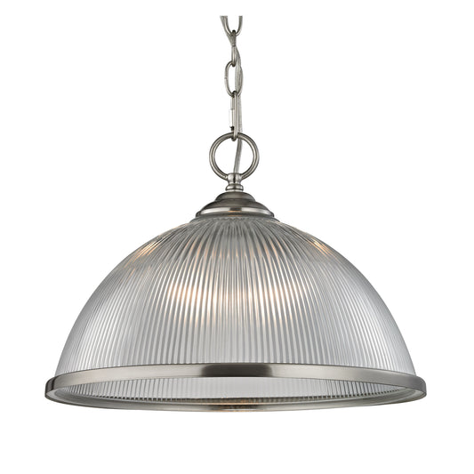 THOMAS 7691PL/20 Liberty Park 1-Light Pendant in Brushed Nickel with Prismatic Clear Glass