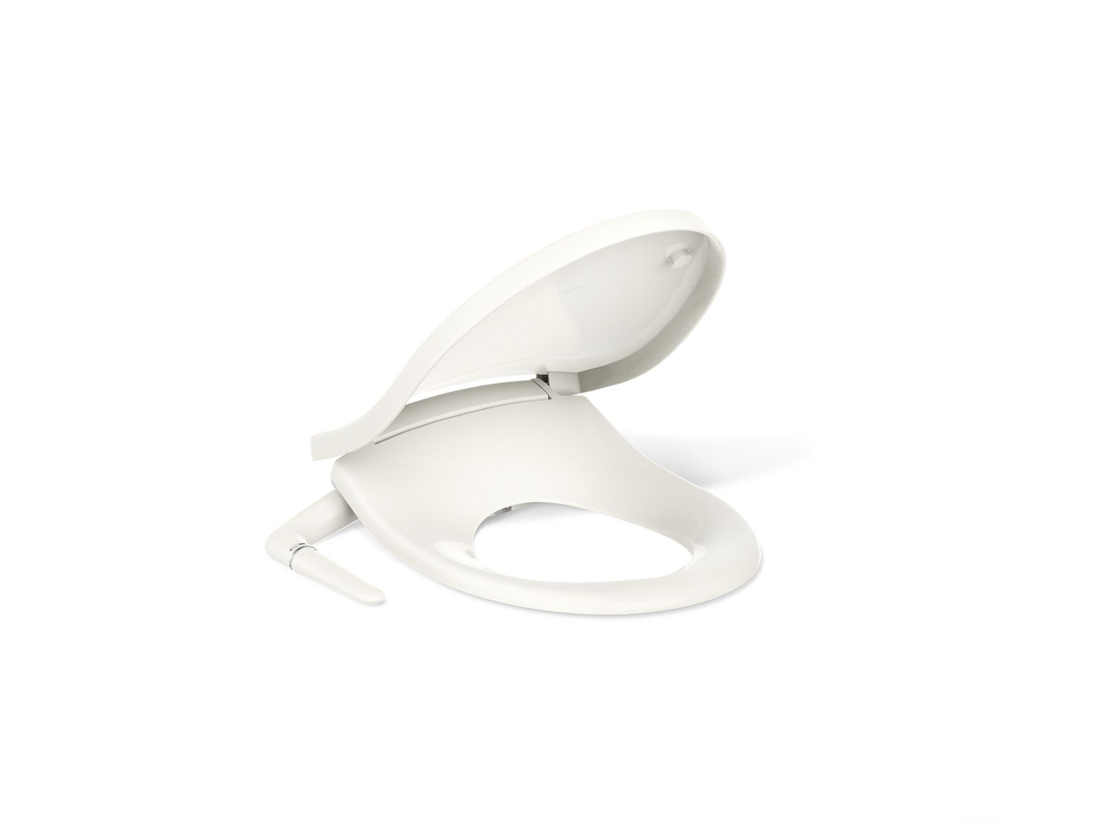 KOHLER K-76923-96 Purewash M250 Quiet-Close Round-Front Manual Bidet Toilet Seat - Biscuit