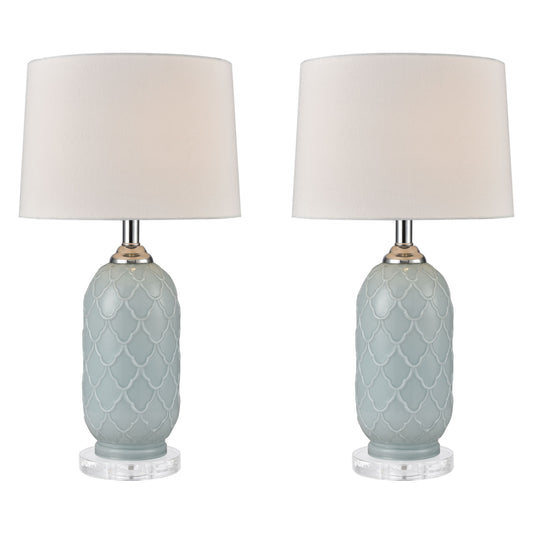 ELK STUDIO 77099/S2 La Joliette 24'' High 2-Light Table Lamp - Set of 2 Pale Blue