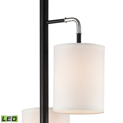 ELK STUDIO 77101-LED Uprising 72'' High 3-Light Floor Lamp - Black - Includes LED Bulbs