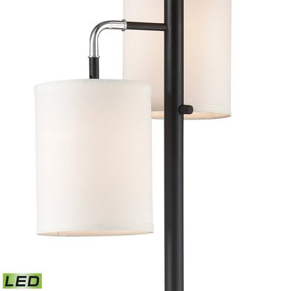 ELK STUDIO 77101-LED Uprising 72'' High 3-Light Floor Lamp - Black - Includes LED Bulbs