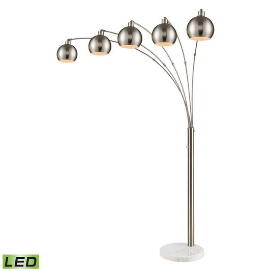 ELK STUDIO 77102-LED Peterborough 85.5'' High 5-Light Floor Lamp - Polished Nickel - Includes LED Bulbs