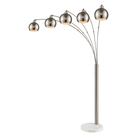 ELK STUDIO 77102 Peterborough 85.5'' High 5-Light Floor Lamp - Polished Nickel