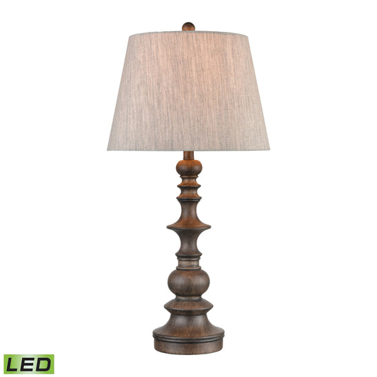 MARKETPLACE 77179-LED Rhinebeck 30'' High 1-Light Table Lamp - Aged Wood - Includes LED Bulb