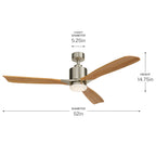 KICHLER 300027BSS Ridley Ii Led 52" Fan Brushed Stainless Steel