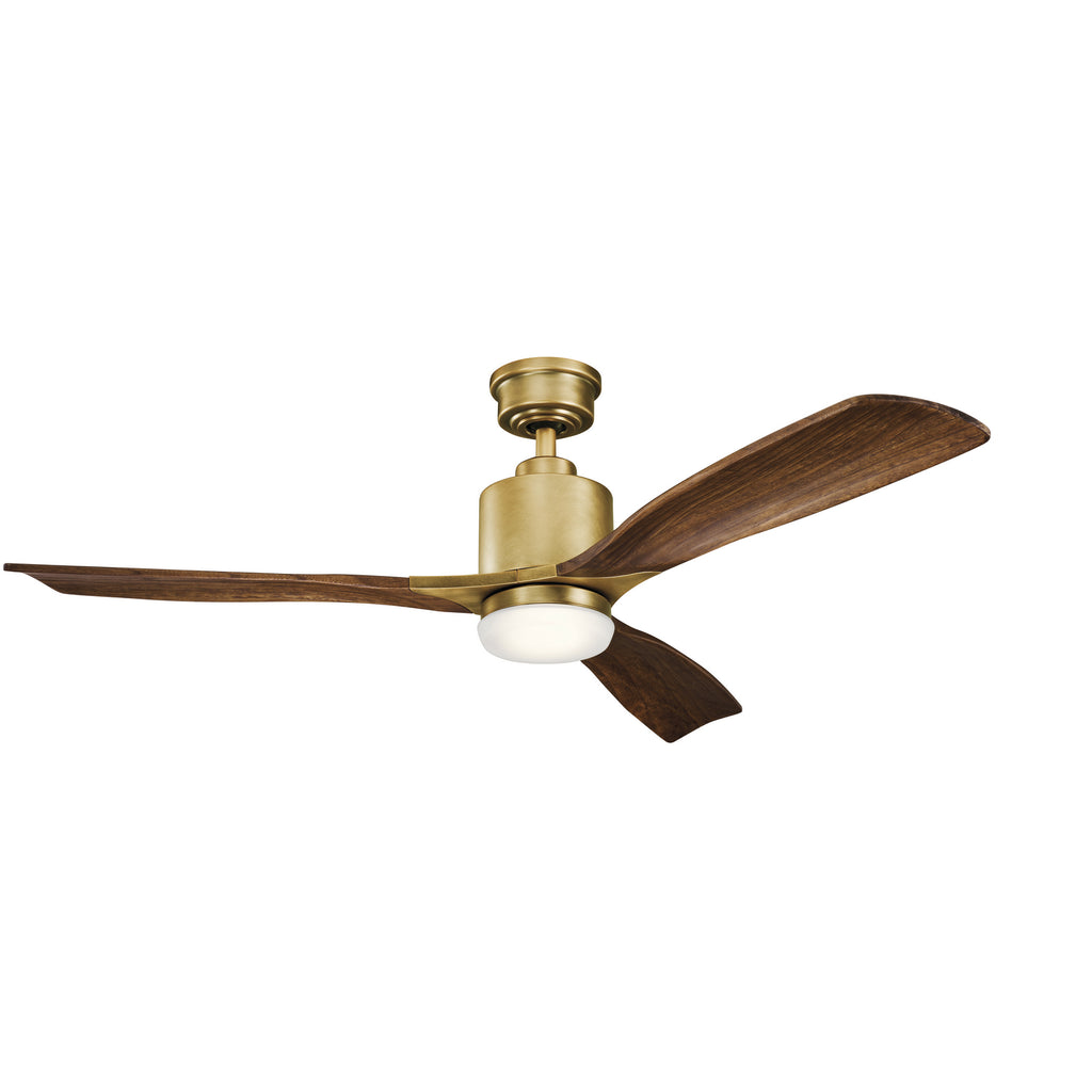 KICHLER 300027NBR Ridley Ii Led 52" Fan Natural Brass