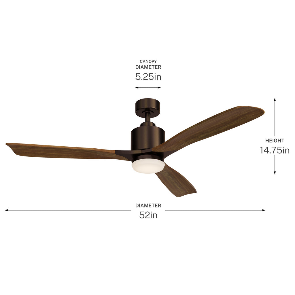 KICHLER 300027OBB Ridley Ii Led 52" Fan Oil Brushed Bronze