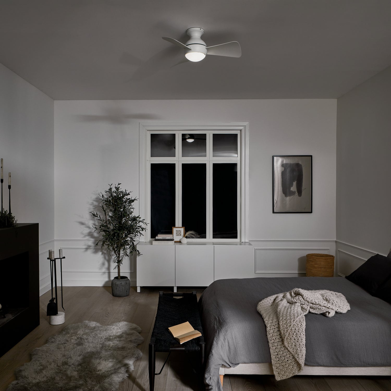 KICHLER 330150MWH Sola Led 34" Fan Matte White