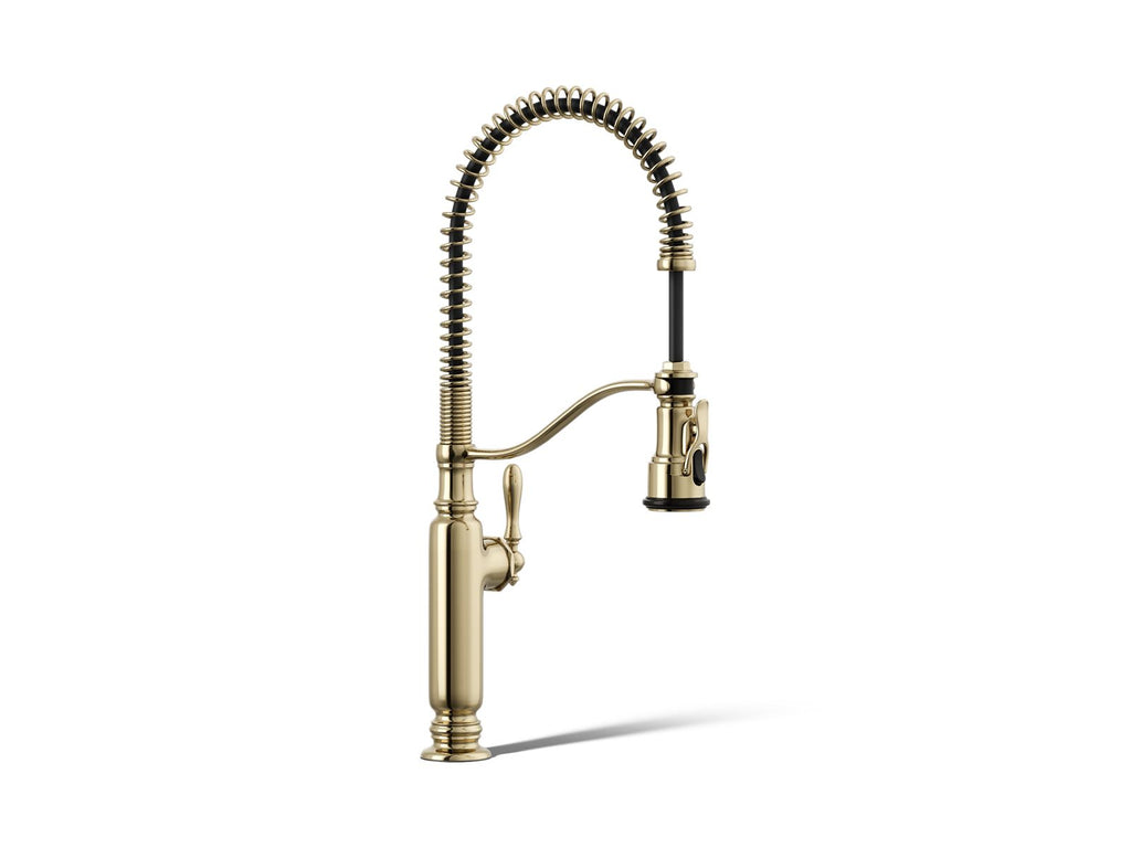 KOHLER K-77515-AF Tournant Semi-Professional Kitchen Sink Faucet With Three-Function Sprayhead - Vibrant French Gold