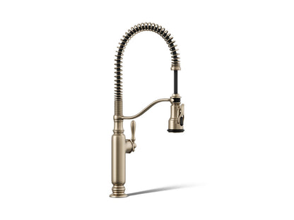 KOHLER K-77515-BV Tournant Semi-professional kitchen sink faucet with three-function sprayhead - Vibrant Brushed Bronze