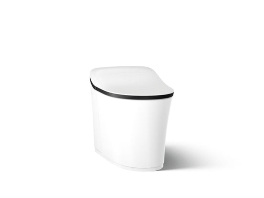 KOHLER K-77795-0BL Eir One-piece elongated smart toilet, dual-flush - Matte Black/White