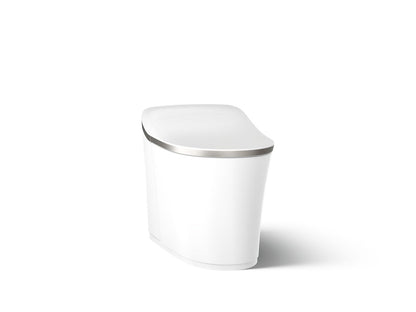 KOHLER K-77795-0BN Eir One-piece elongated smart toilet, dual-flush - White with Brushed Nickel