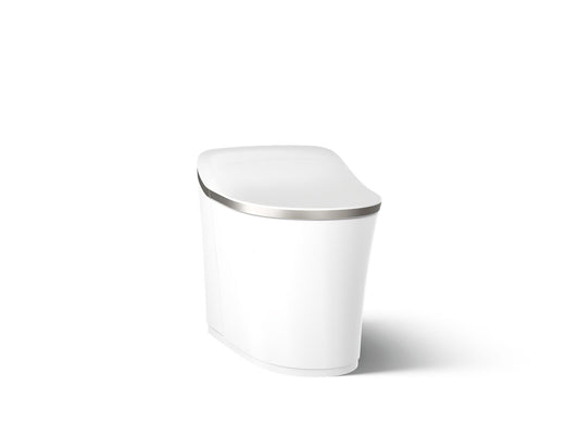 KOHLER K-77795-0BN Eir One-piece elongated smart toilet, dual-flush - White with Brushed Nickel