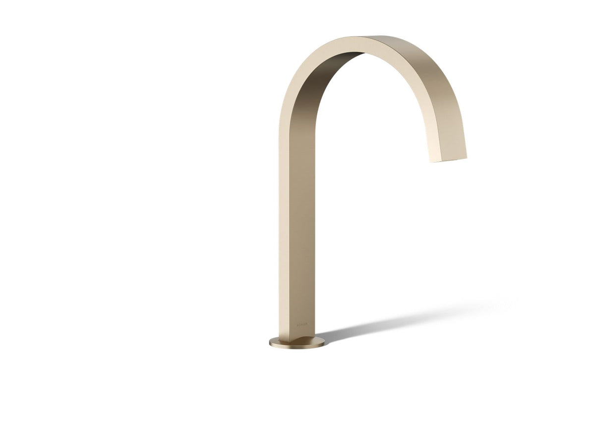 KOHLER K-77986-BV Components Deck-Mount Bath Spout With Ribbon Design - Vibrant Brushed Bronze