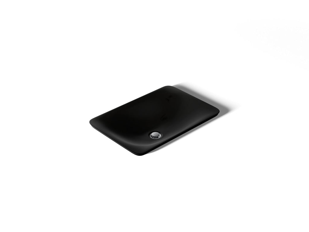 KOHLER K-7799-7 Carillon 21-1/4" Rectangular Drop-In Bathroom Sink, No Overflow - Black Black