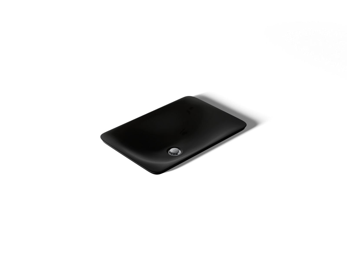 KOHLER K-7799-7 Carillon 21-1/4" Rectangular Drop-In Bathroom Sink, No Overflow - Black Black