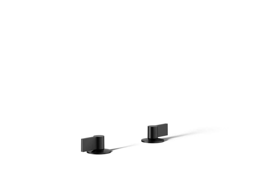 KOHLER K-77990-4-BL Components Deck-Mount Bath Faucet Handles With Lever Design - Matte Black