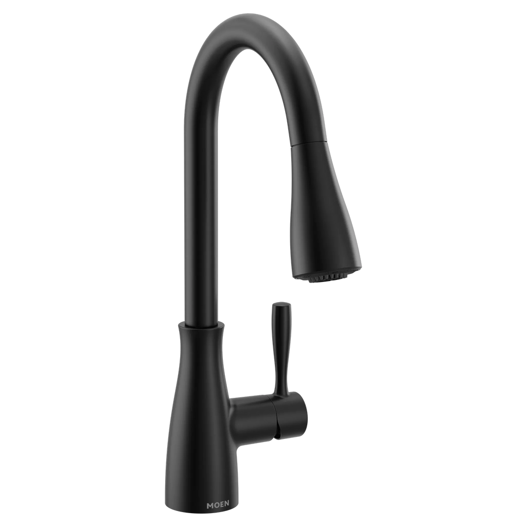 MOEN 7803BL Elbur Chrome One-Handle Kitchen Faucet - Matte Black