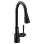 MOEN 7803BL Elbur Chrome One-Handle Kitchen Faucet - Matte Black