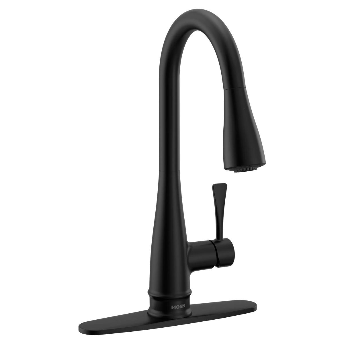 MOEN 7804BL Riverwood Chrome One-Handle Kitchen Faucet - Matte Black