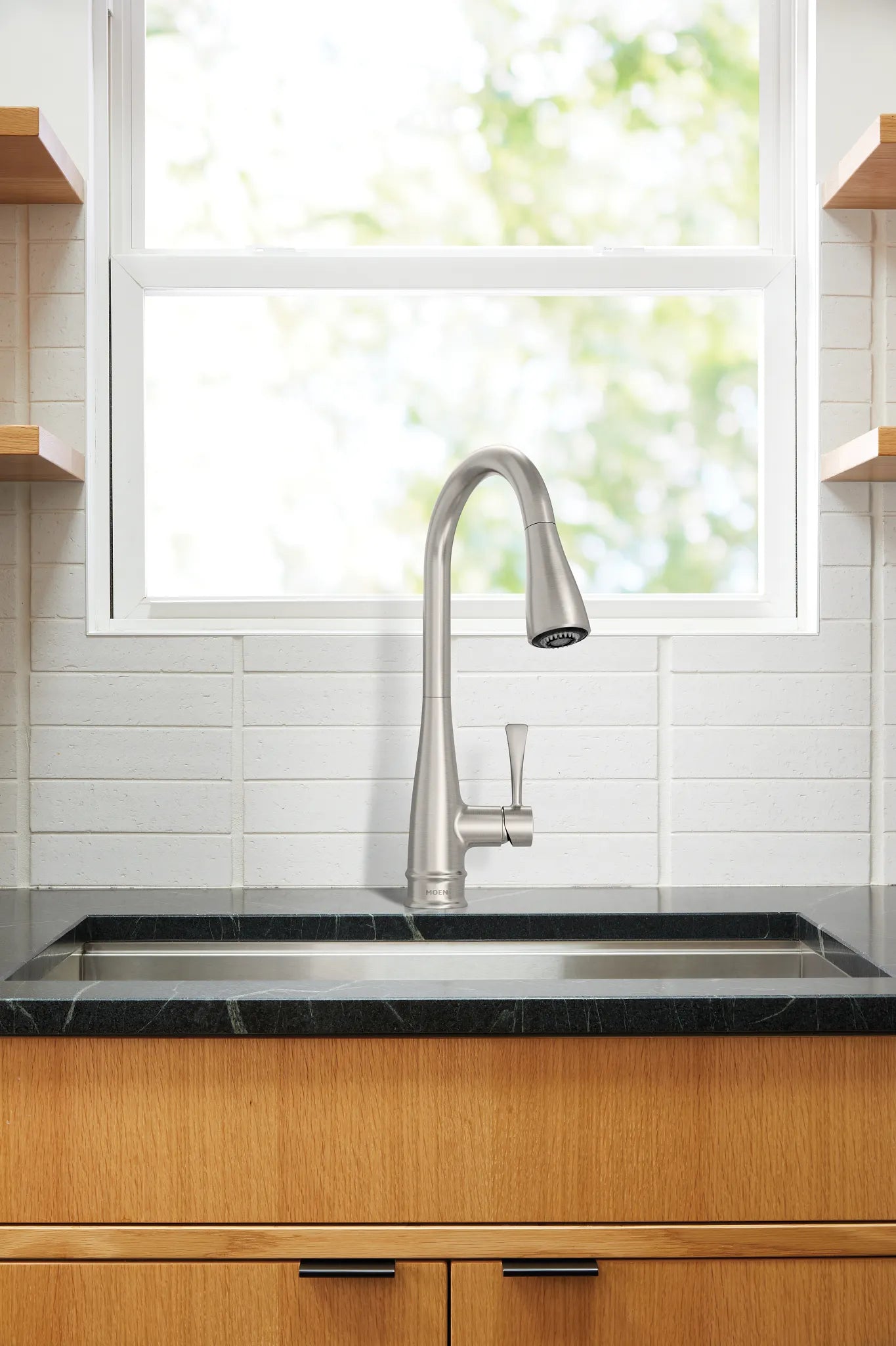 MOEN 7804SRS Riverwood Chrome One-Handle Kitchen Faucet - Spot Resist Stainless