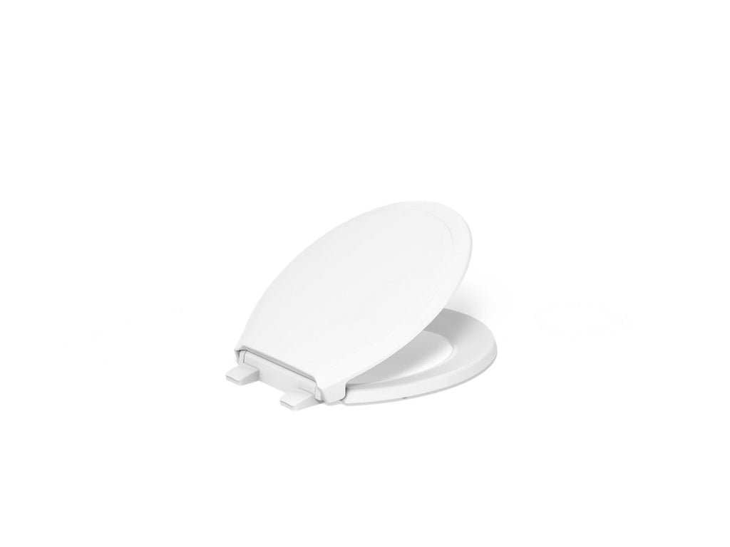KOHLER K-78059-RL-0 Rutledge Nightlight Readylatch Quiet-Close Round-Front Toilet Seat - White
