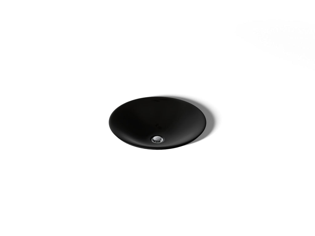 KOHLER K-7806-7 Carillon 17-3/4" Round Drop-In Bathroom Sink, No Overflow - Black Black