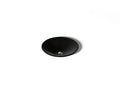 KOHLER K-7806-7 Carillon 17-3/4" Round Drop-In Bathroom Sink, No Overflow - Black Black