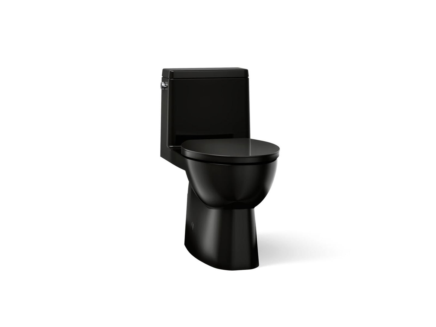 KOHLER K-78080-7 Reach One-piece compact elongated toilet with skirted trapway, 1.28 gpf - Black Black