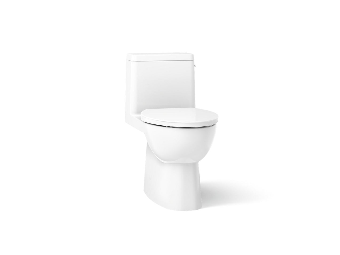 KOHLER K-78080-RA-0 Reach One-piece compact elongated toilet with skirted trapway, 1.28 gpf - White