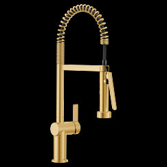 MOEN 7822BG Cia Brushed gold one-handle pulldown kitchen faucet, Brushed Gold