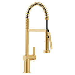 MOEN 7822BG Cia One-Handle Pre-Rinse Spring Pulldown Kitchen Faucet - Brushed Gold